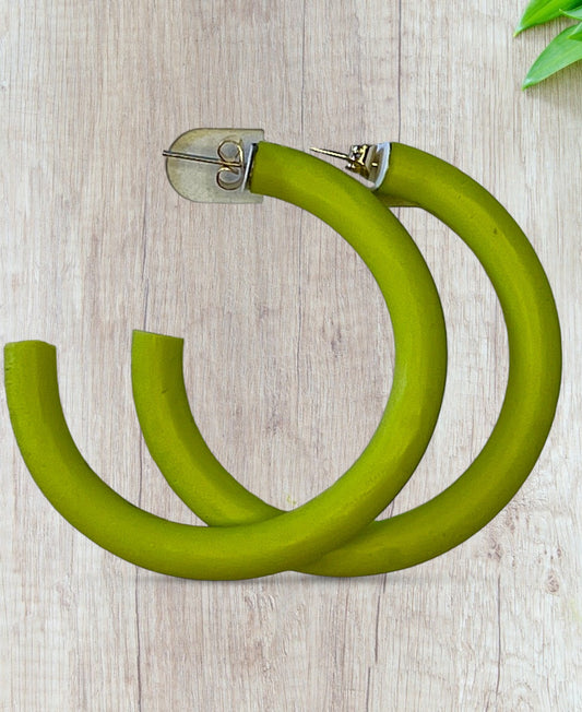 Bright Green Large Hoop Posts